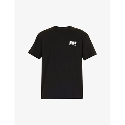 Shop Nahmias Mens Black Logo-print Crewneck Cotton-jersey T-shirt