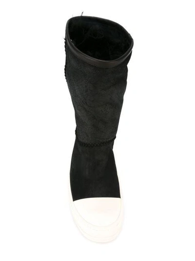 Shop Rick Owens Round Toe Boots - Black