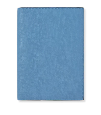 Shop Smythson Leather Evergreen Refillable Notebook In Blue