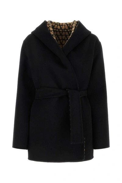 Shop Valentino Garavani Coats In Black