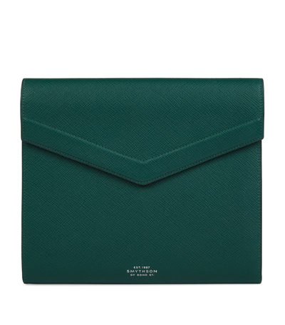 Shop Smythson Leather Panama A5 Writing Folder In Green