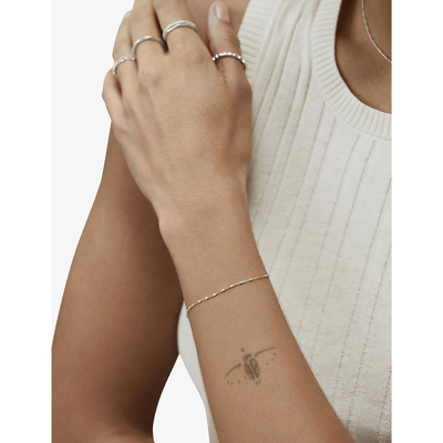 Monica Vinader Sterling Silver Barrel Station Chain Bracelet In Sterling Silver