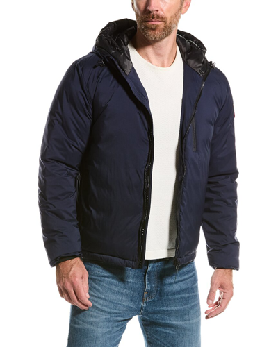 Shop Canada Goose Lodge Hoody Down Jacket In Blue