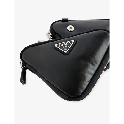 Shop Prada Women's Nero Triangle Mini Leather Pouch Bag