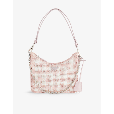 Shop Prada Women's Alabastro Re-edition Straw Shoulder Bag