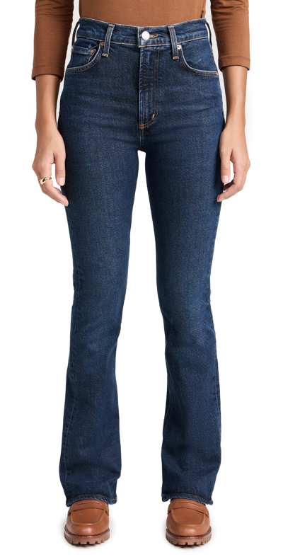 Shop Agolde Nico: High Rise Slim Boot Jeans Song