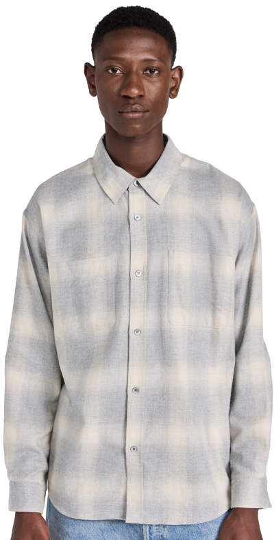 Shop Frame Plaid Flannel Shirt Grey/oatmeal Plaid