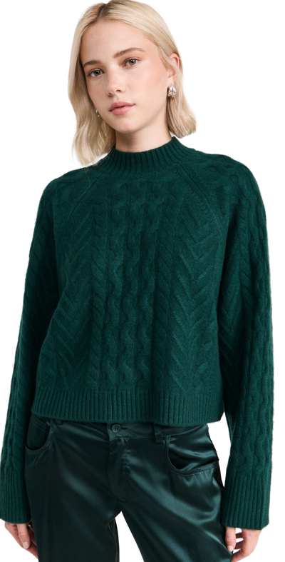 Shop Sablyn Cable Knit Cashmere Sweater Deep Forest