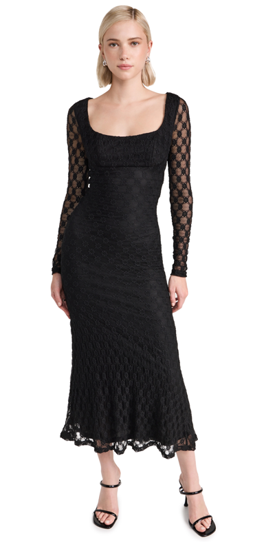 Shop Bardot Adoni Lace Midi Dress Black