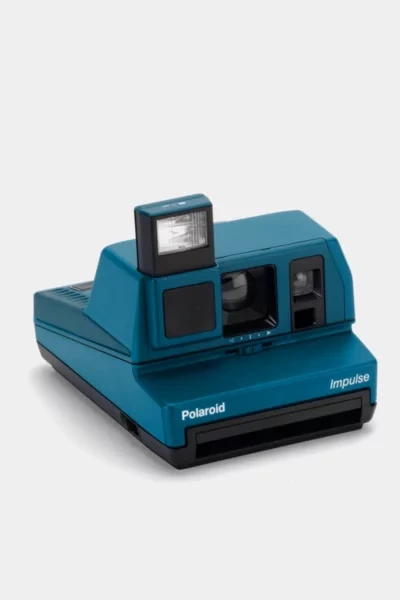 Shop Polaroid Blue Impulse 600 Instant Camera Refurbished By Retrospekt In Blue At Urban Outfitters
