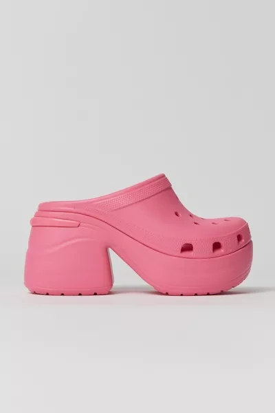 Shop Crocs Siren Heeled Clog In Hyper Pink, Women's At Urban Outfitters