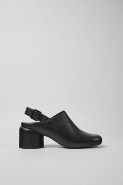 Shop Camper Niki Leather Semi-open Heel In Black, Women's At Urban Outfitters