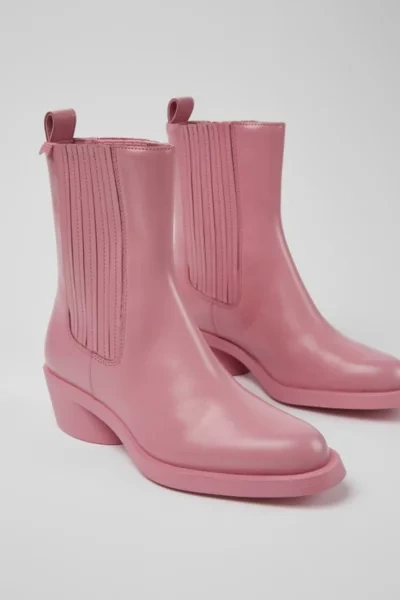 Shop Camper Bonnie Leather Ankle Boots In Pink, Women's At Urban Outfitters