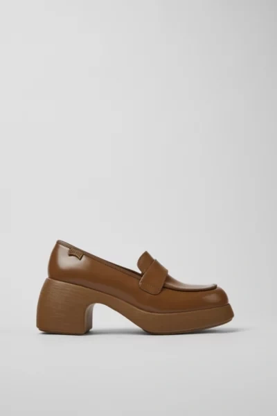 Shop Camper Thelma Moc Toe Loafer Shoe In Brown, Women's At Urban Outfitters