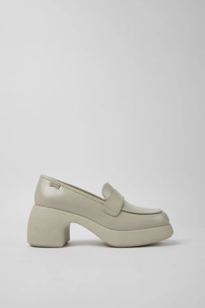 Shop Camper Thelma Moc Toe Loafer Shoe In Cream, Women's At Urban Outfitters