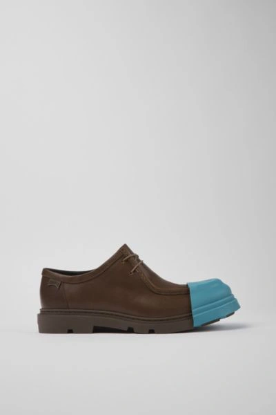 Shop Camper Junction Leather Moc-toe Shoes In Brass, Men's At Urban Outfitters