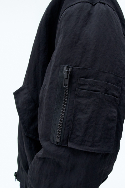 Shop Filippa K Crinkled Bomber Jacket In Black