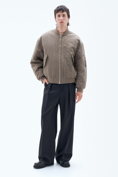 Shop Filippa K Crinkled Bomber Jacket In Brown