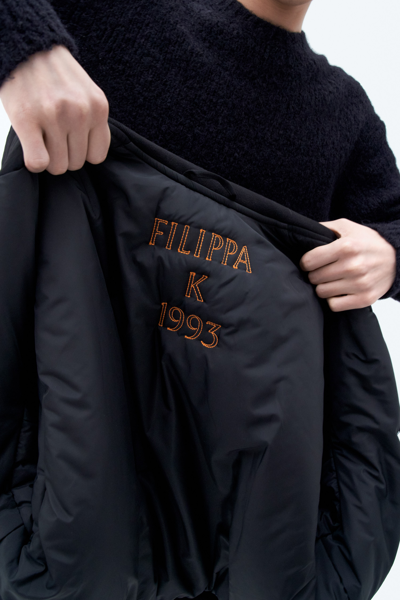 Shop Filippa K Crinkled Bomber Jacket In Black