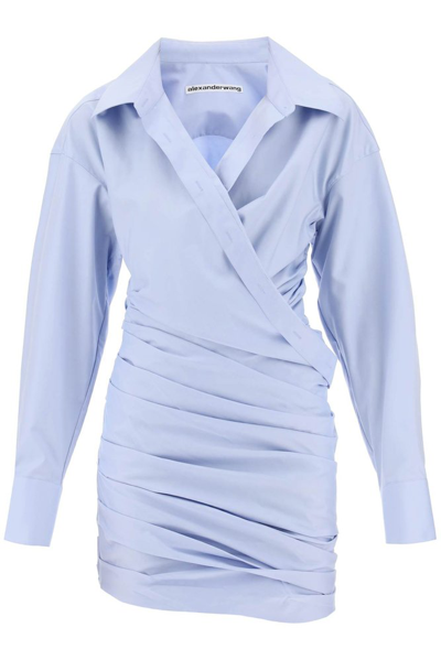 Shop Alexander Wang Asymmetric Mini Dress In Blue