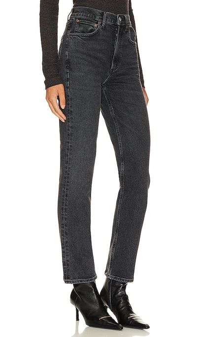 Agolde + Net Sustain Stovepipe High-rise Straight-leg Organic Jeans In Black
