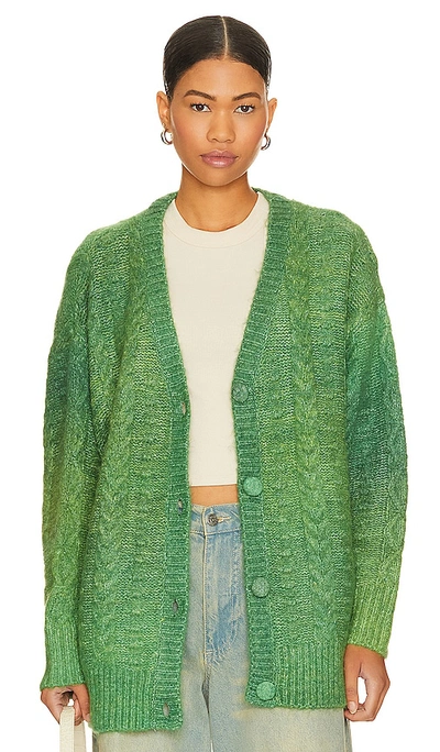 Shop Daydreamer Ombre Cardigan In Green