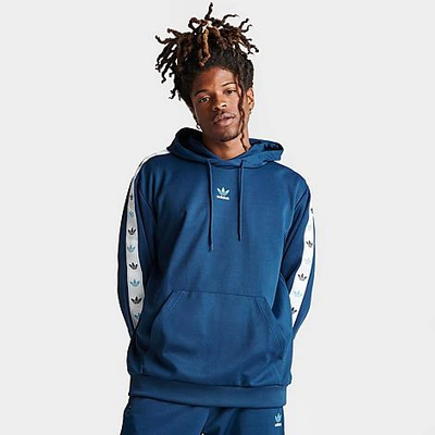 Shop Adidas Originals Adidas Men's Originals Mono Tape Pullover Hoodie In Mystery Blue