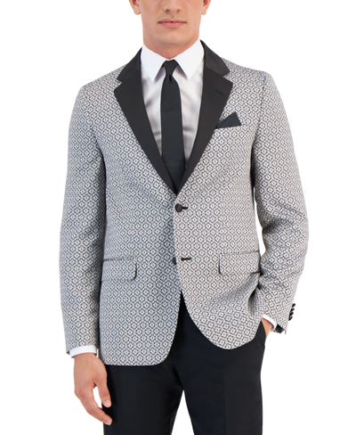 Shop Vince Camuto Men's Slim-fit Evening Jackets In Silver Diam