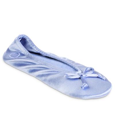 Isotoner Signature Isotoner Satin Ballerina Slippers In Periwinkle