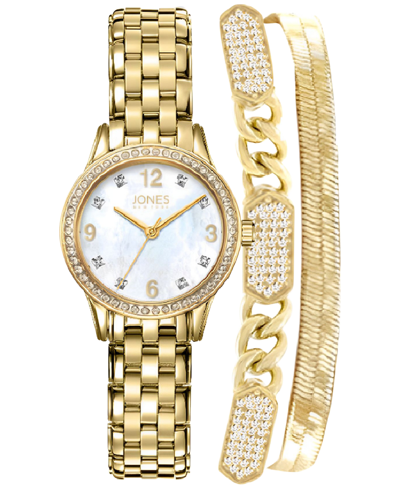 Shop Jones New York Women's Stainless Steel Bracelet Watch Gift Set 30mm In Gold