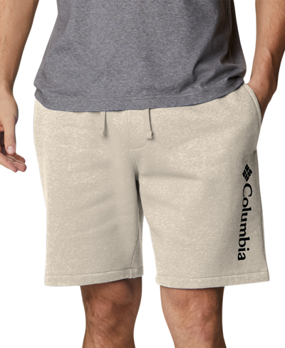 Shop Columbia Men's Trek Relaxed-fit Stretch Logo-print Fleece Shorts In Charcoal Heathe