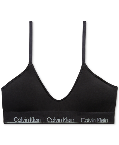 Shop Calvin Klein Modern Seamless Naturals Lightly Lined Triangle Bralette Qf7093 In Black