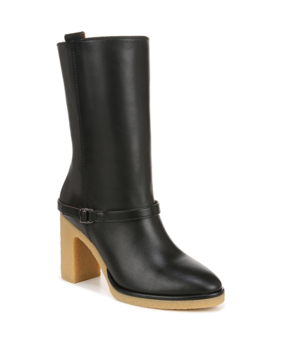 Shop Franco Sarto Paxton Mid Shaft Boots In Black Leather