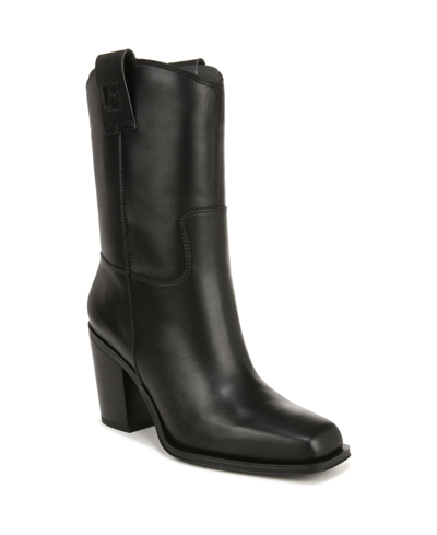 Shop Franco Sarto Women's Valor Mid Shaft Cowboy Boots In Black Leather