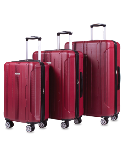 Shop American Green Travel Santa Cruz 3-pieces Set Luggage In Burgundy