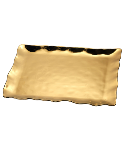 Shop Certified International Gold-silver Tone Coast Rectangular Platter