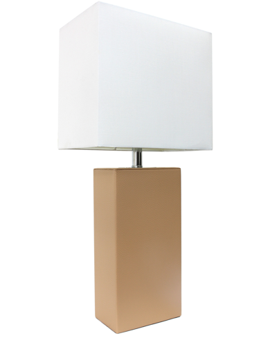 Shop All The Rages Lalia Home Lexington 21" Faux Leather Base Table Lamp In Beige