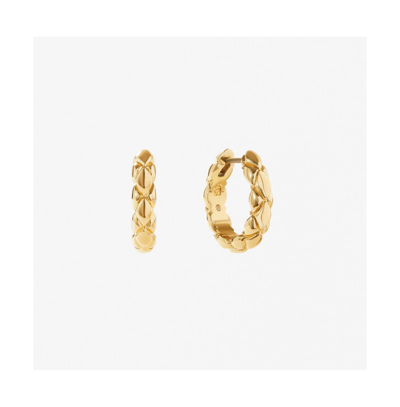 Shop Ana Luisa Medium Quilted Hoops In Gold