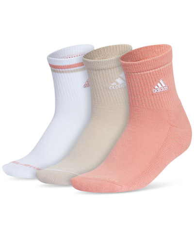 Shop Adidas Originals Women's 3-pk. Cushioned Sport 2.0 High Quarter Socks In Medium Pink