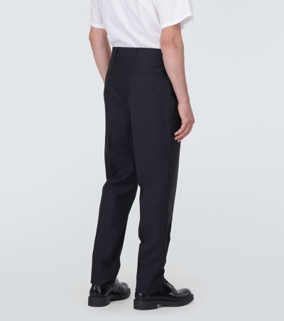 Prada Mohair And Wool Slim Pants In Blue