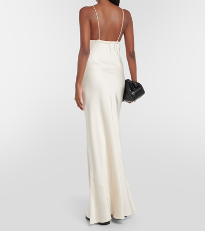 Miu Miu Satin Gown In White