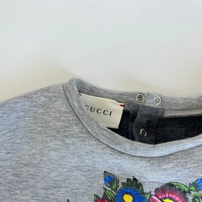 Pre-owned Gucci Grey Children Tiger Floral Printed Sweater