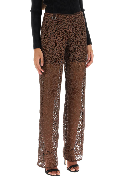 Shop Saks Potts Trinity Pants In Guipure Lace In Pinecone (brown)