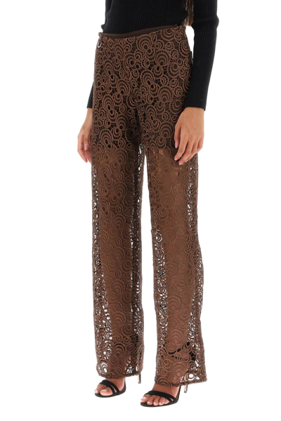 Shop Saks Potts Trinity Pants In Guipure Lace In Pinecone (brown)