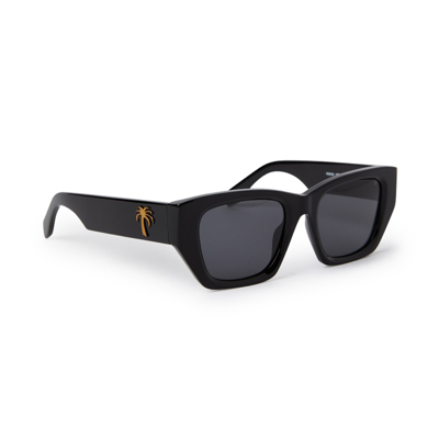 Shop Palm Angels Hinkley Black Sunglasses In Nero