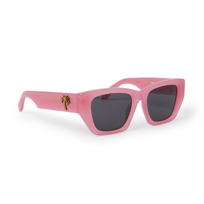 Shop Palm Angels Hinkley Begonia Pink Sunglasses In Rosa