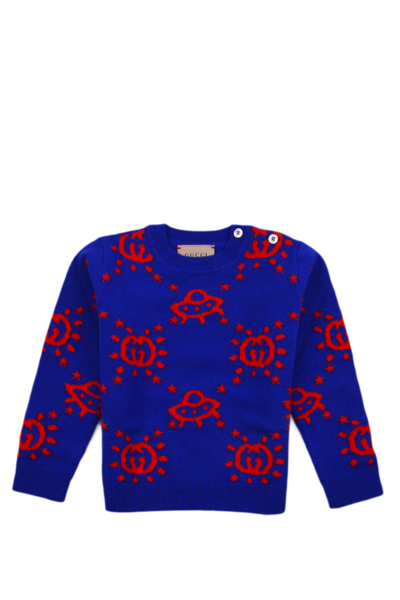 Shop Gucci Wool Sweater In Blue