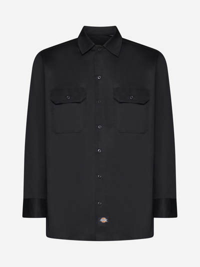 Shop Dickies Work Cotton-blend Shirt In Black