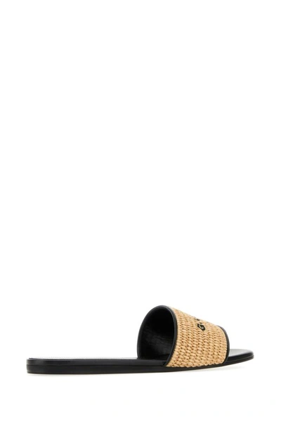 Shop Givenchy Woman Raffia 4g Slippers In Brown