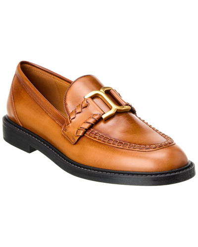 Shop Chloé Marcie Leather Loafer In Brown